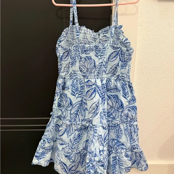 The Children's Place Blue Leaf Print Casual Dress - Picture 2 of 3